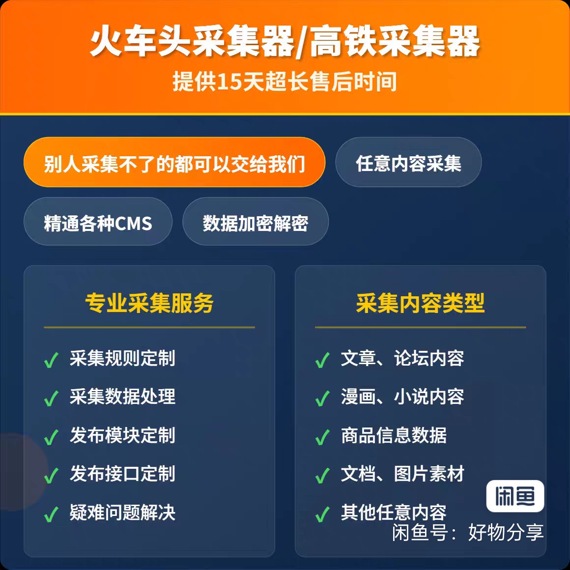 火车头采集规则代写定制